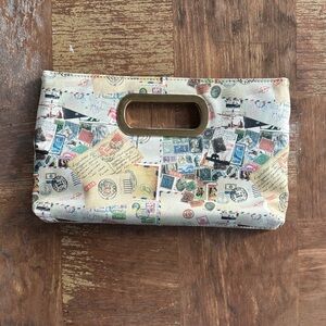 Vintage Style Postcard Print Clutch Balletcore